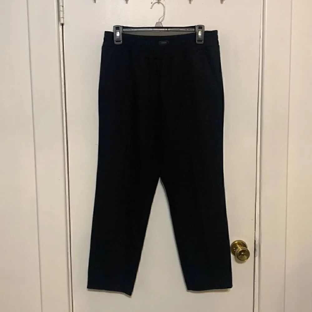 J. Crew EUC black elastic waist thick pants Size 6